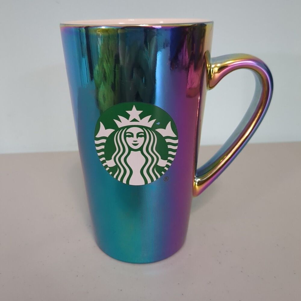 Starbucks Coffee Mug 16oz Rainbow Holographic Iridescent Oil Slick 2022 …